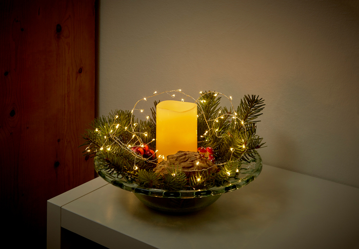 Ljusslinga 72 LED Varmvit Batteri 1,77 m Stemning